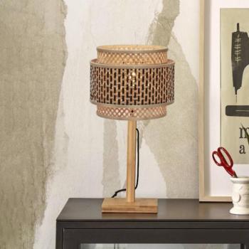 GOOD & MOJO Bhután asztali lámpa, 25x20 cm, natúr kép