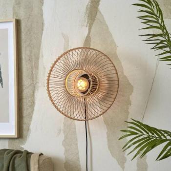 GOOD & MOJO Hokkaido fali lámpa bambuszból, natúr kép