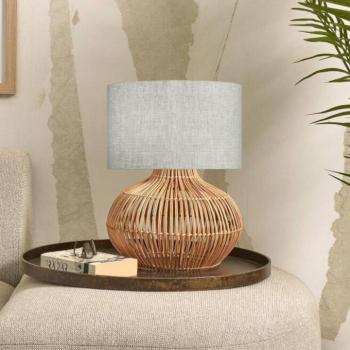 GOOD & MOJO Kalahari asztali lámpa 32cm világos vászonból kép