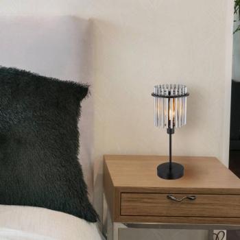 Gorley asztali lámpa, magasság 37.5 cm, füstszürke, üveg/metál kép