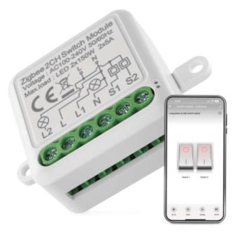 GoSmart kapcsolómodul IP-2102SZ, ZigBee, 2 csatornás kép