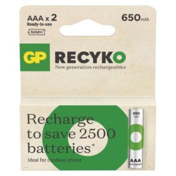 GP ReCyko NiMH Akkumulátor HR03 (AAA) 650mAh 2db kép