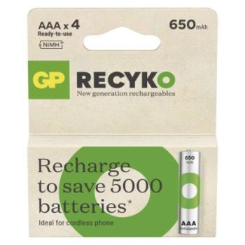 GP ReCyko NiMH Akkumulátor HR03 (AAA) 650mAh 4db kép