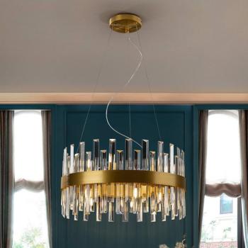 Grace függőlámpa, vas, üveg, kerek, Ø 55 cm, 14 fényű. kép