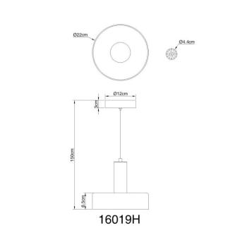 Grant LED lógó lámpa, Ø 22 cm, füstszürke, üveg kép