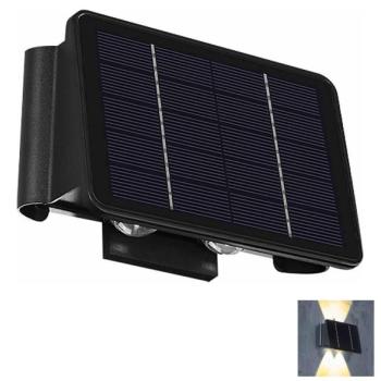 Greenlux LED Napelemes fali lámpa 4xLED/1,5W/3,7V 1500 mAh IP54 fekete  kép