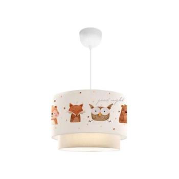  Gyerekszoba csillár CANDY 1xE27/40W/230V fehér/barna  kép