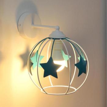  Gyermek fali lámpa STARS 1xE27/15W/230V türkiz/fehér  kép