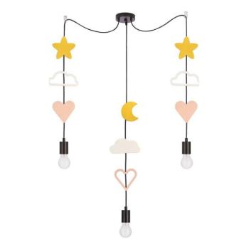  Gyermek függőlámpa zsinóron TRIO 3xE27/20W/230V sárga/fehér/rózsaszín  kép
