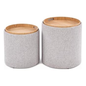 Halmar KÉSZLET 2x Taburet AVIKO átm. 38/45 cm szürke/bézs  kép