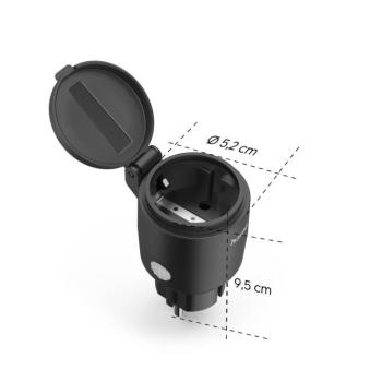 Hama WLAN aljzat Smart kültéri konnektor Matter 2,300 W IP44 fekete kép