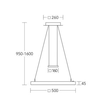 HerzBlut LED-es függőlámpa Leonora, fa, 50 cm, dimmelhető kép