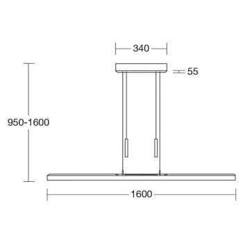 HerzBlut Leonora függő lámpa fel&le 160 cm dió kép