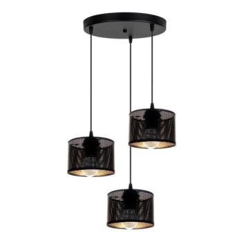 HEXE Csillár zsinóron ALDO 3xE27/60W/230V á. 40 cm fekete  kép