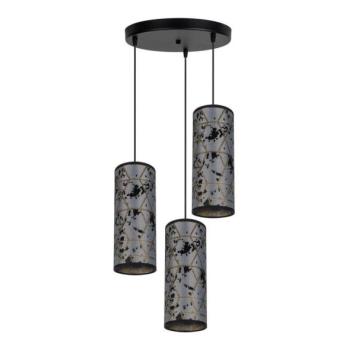 HEXE Csillár zsinóron AVALO 3xE27/60W/230V á. 35 cm szürke/fekete  kép