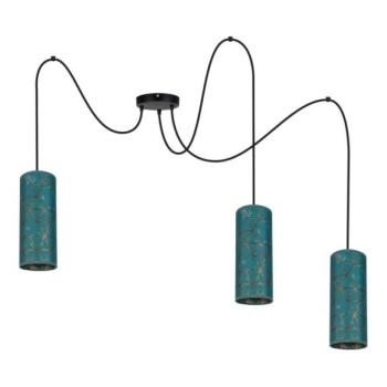 HEXE Csillár zsinóron AVALO 3xE27/60W/230V pók türkiz/arany  kép