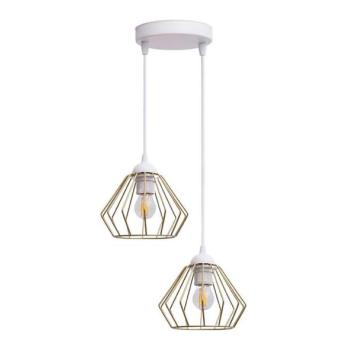 HEXE Csillár zsinóron CEED GOLD 2xE27/60W/230V átm. 28 cm fehér/arany  kép