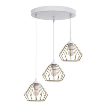 HEXE Csillár zsinóron CEED GOLD 3xE27/60W/230V átm. 45 cm fehér/arany  kép