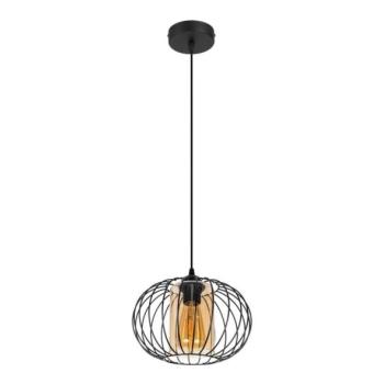 HEXE Csillár zsinóron CORRINI 1xE27/60W/230V átm. 25 cm fekete/bézs  kép