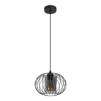 HEXE Csillár zsinóron CORRINI 1xE27/60W/230V átm. 25 cm fekete/szürke  kép
