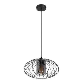 HEXE Csillár zsinóron CORRINI 1xE27/60W/230V átm. 34 cm fekete/szürke  kép