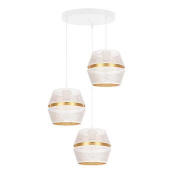 HEXE Csillár zsinóron PARIS 3xE27/60W/230V á. 45 cm fehér/arany  kép
