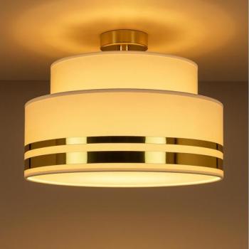 HEXE Mennyezeti lámpa TAMI 1xE27/60W/230V átm. 40 cm bézs/arany  kép