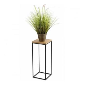 HowHomely BASICLOFT virágtartó állvány 60x24 cm fekete/barna  kép