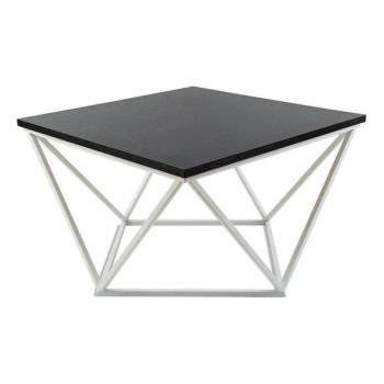 HowHomely Kávésasztal CURVED 60x60 cm fehér/fekete  kép