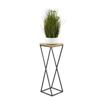 HowHomely LOFT virágtartó állvány 70x24 cm fekete/barna  kép