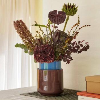 HÜBSCH Deux edények, vörös-barna/kék, 2 db-os készlet, kőpor kép