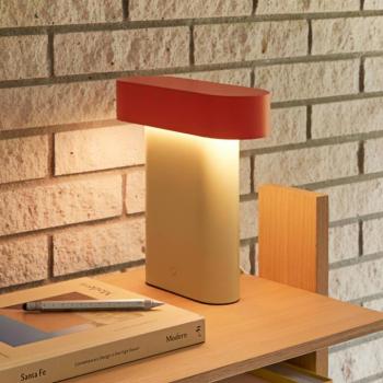 HÜBSCH LED asztali lámpa Sleek, világoszöld/piros, vas, PC kép