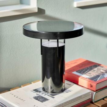 HÜBSCH LED-es, újratölthető asztali lámpa BringMe, fekete, acél, kép