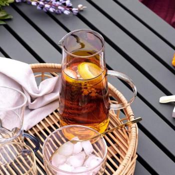 HÜBSCH Limonádé kancsó, borostyán színű, pohár kép