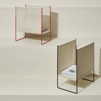 HÜBSCH magazintartó zsinór, pamut, krém fehér/fekete kép