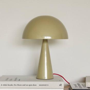 HÜBSCH Mush Mini asztali lámpa, homokszínű, vas, E14 kép