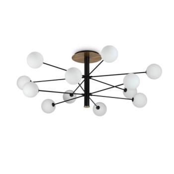 Ideal Lux Cosmopolitan fekete/brass 12fl Ø 145 kép