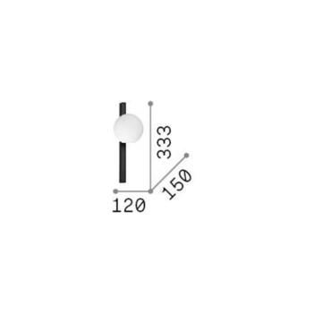 Ideal Lux fali lámpa Binomio, fehér, 1 lámpás, fém, üveg kép