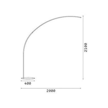 Ideal Lux LED állólámpa Comet fekete, fém, magasság 210 cm kép