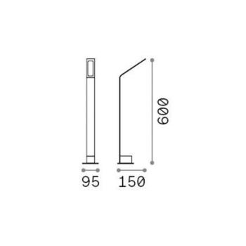 Ideal Lux LED-es útvilágítás Agos barna 4000 K magasság 60 cm alumínium kép