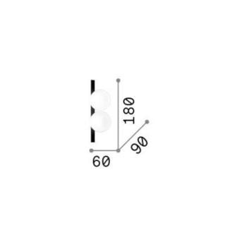 Ideal Lux LED fali lámpa Ping Pong sárgaréz 2-lámpás opálüveggel kép