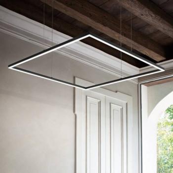 Ideal Lux LED függesztett lámpa Oracle Slim 90 x 90 cm fekete 3000 K kép