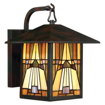 Inglenook kültéri fali lámpa, színes üveg, H 31.4 cm kép