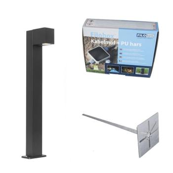 Ipari kültéri állólámpa fekete 65 cm IP44 - Baleno kép