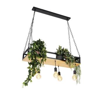 Ipari lógólámpa fekete fával 5-lámpás - Shelf kép