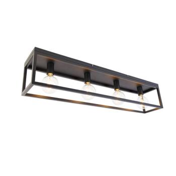 Ipari mennyezeti lámpa fekete 99,5 cm 4-lámpás - Cage kép