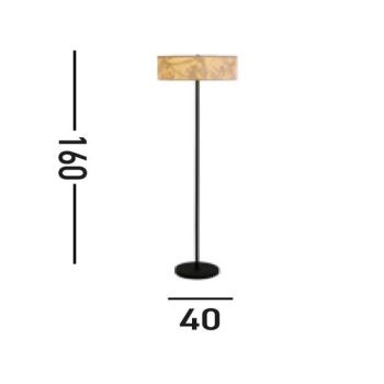 Isla állólámpa, Ø 40 cm, barna, bézs, bambusz, acél kép