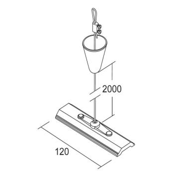 Ivela LKM kötélfüggesztés 200 cm, tábla 12 cm, fehér kép