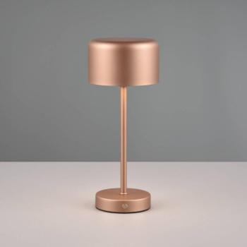 Jeff LED-es újratölthető asztali lámpa, kávé, magasság 30 cm, fém kép