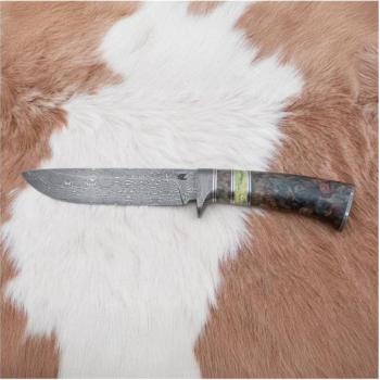 Jiří Čurda Damaszkuszi vadászkés 14,5 cm égerfa/szerpentinit  kép